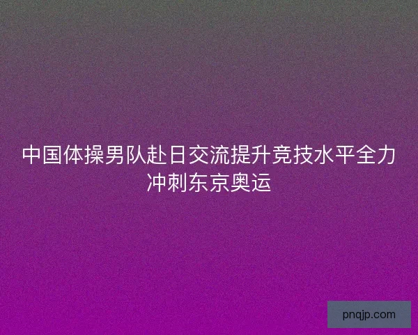 中国体操男队赴日交流提升竞技水平全力冲刺东京奥运