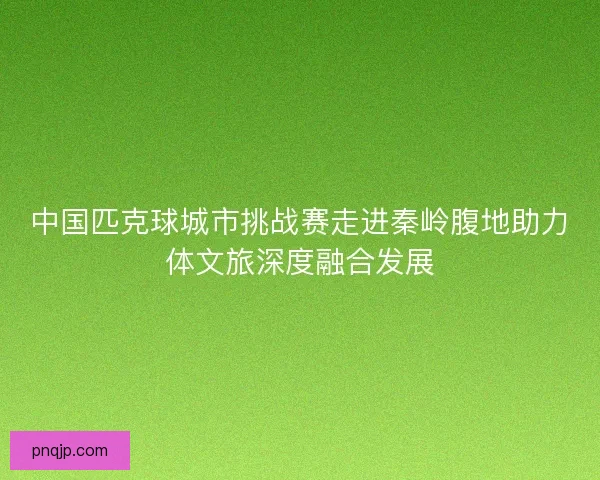中国匹克球城市挑战赛走进秦岭腹地助力体文旅深度融合发展