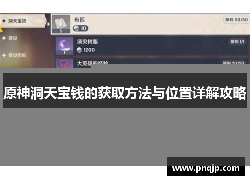 原神洞天宝钱的获取方法与位置详解攻略