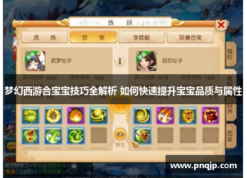 梦幻西游合宝宝技巧全解析 如何快速提升宝宝品质与属性